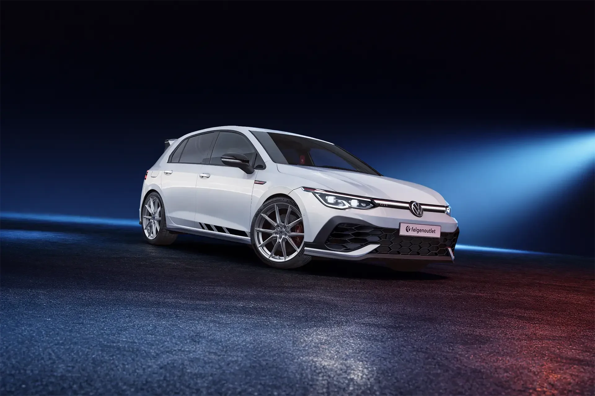 VW Golf 8 GTI Clubsport mit R³ Wheels R3H05 in hyper black silver